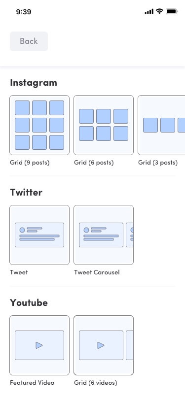 Blocks Menu for Bio Link Editing